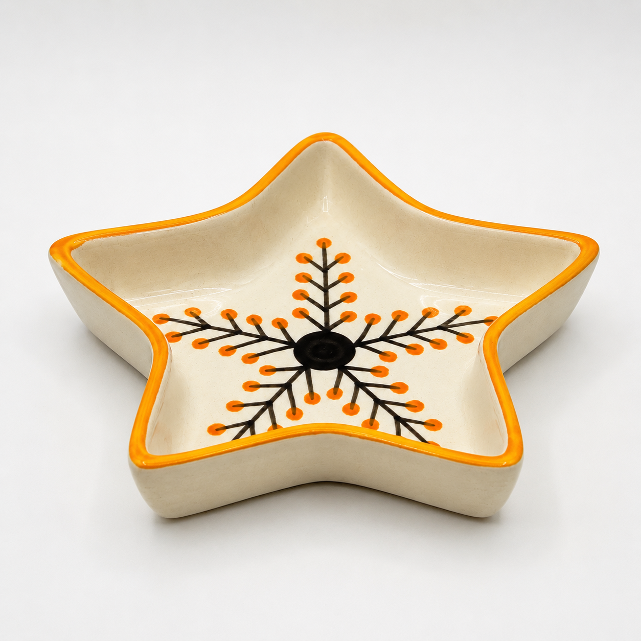 Orange Star Shaped Ceramic Bowl | Botanical Snack, Dry Fruit & Serving Dish