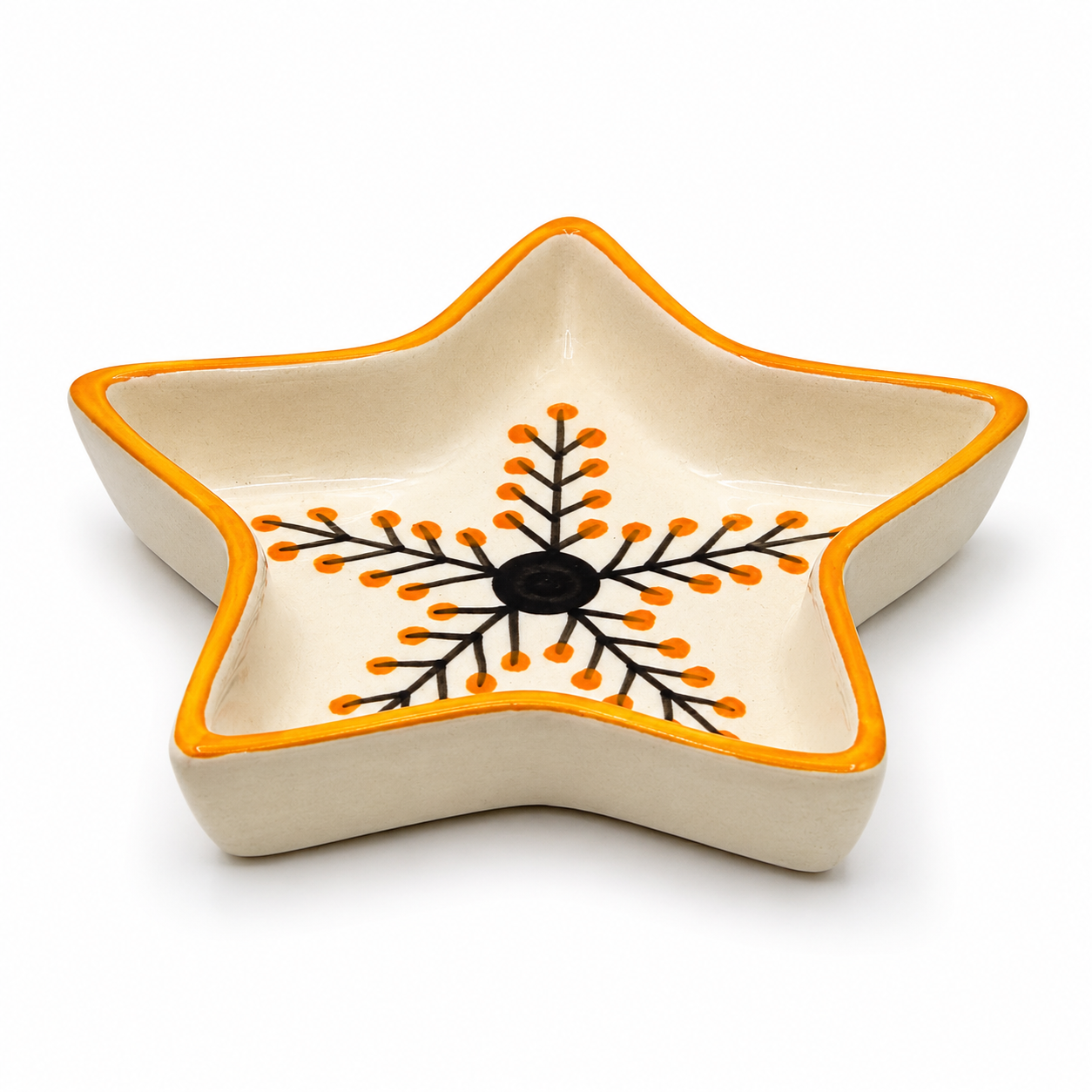 Orange Star Shaped Ceramic Bowl | Botanical Snack, Dry Fruit & Serving Dish