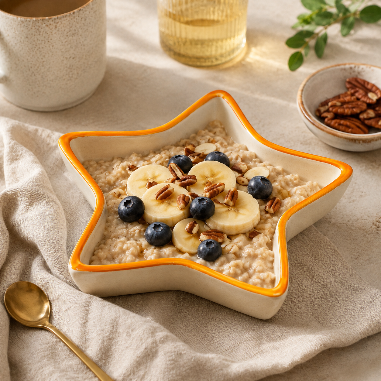 Orange Star Shaped Ceramic Bowl | Botanical Snack, Dry Fruit & Serving Dish