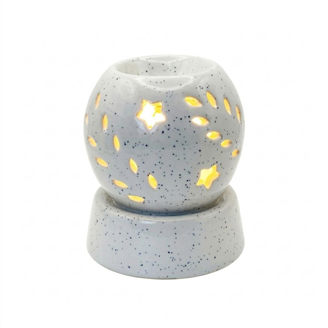 White Aroma Lamp with Star Pattern