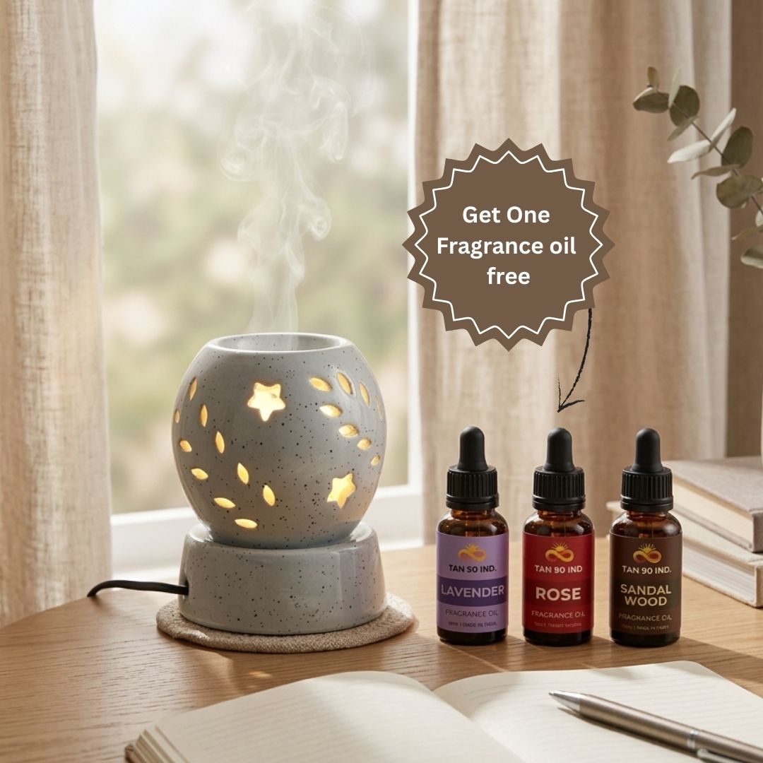 White Aroma Lamp with Star Pattern