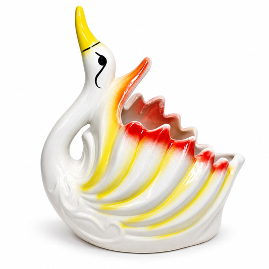 Swan shaped ceramic indoor planter